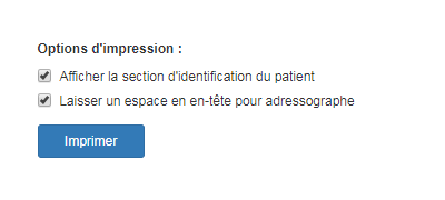 Options d'impression offertes par le module